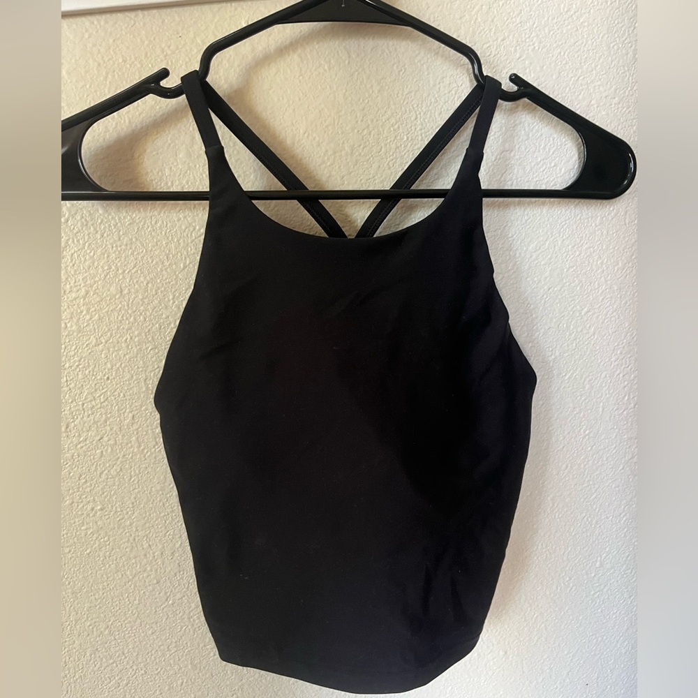 Black workout tank top